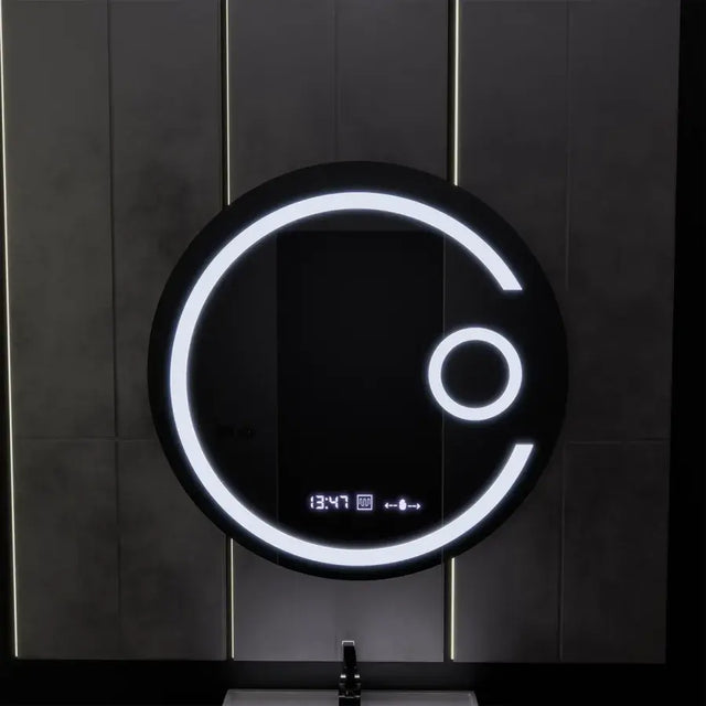 Oglinda Led Rotunda, 60Cm, Visio Motionglow Marcello, Sistem Dezaburire, Ceas & Termometru, Lupa Cosmetica - vivimall.ro
