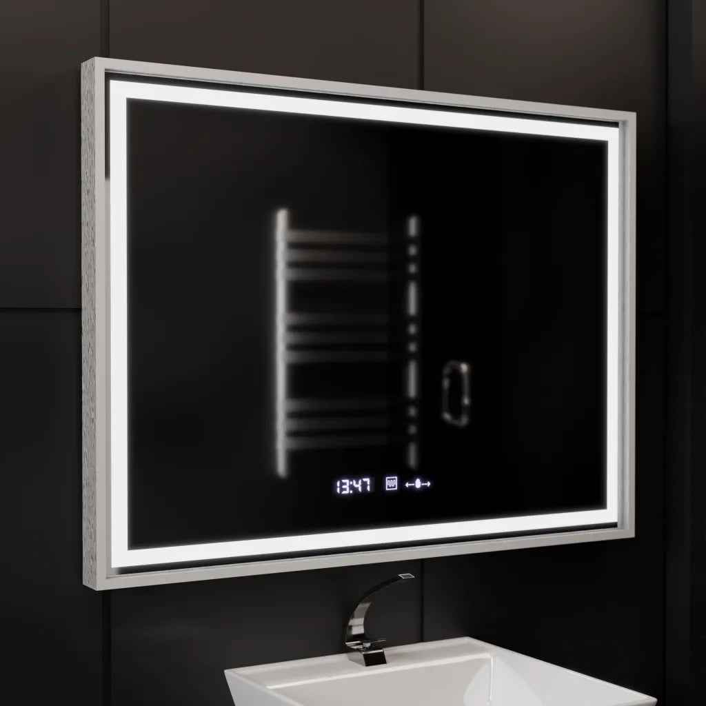 Oglinda Led Rectangulara, Verite Imperial Silver Motion Glow Marcello, Sistem Dezaburire, Ceas & Termometru - vivimall.ro