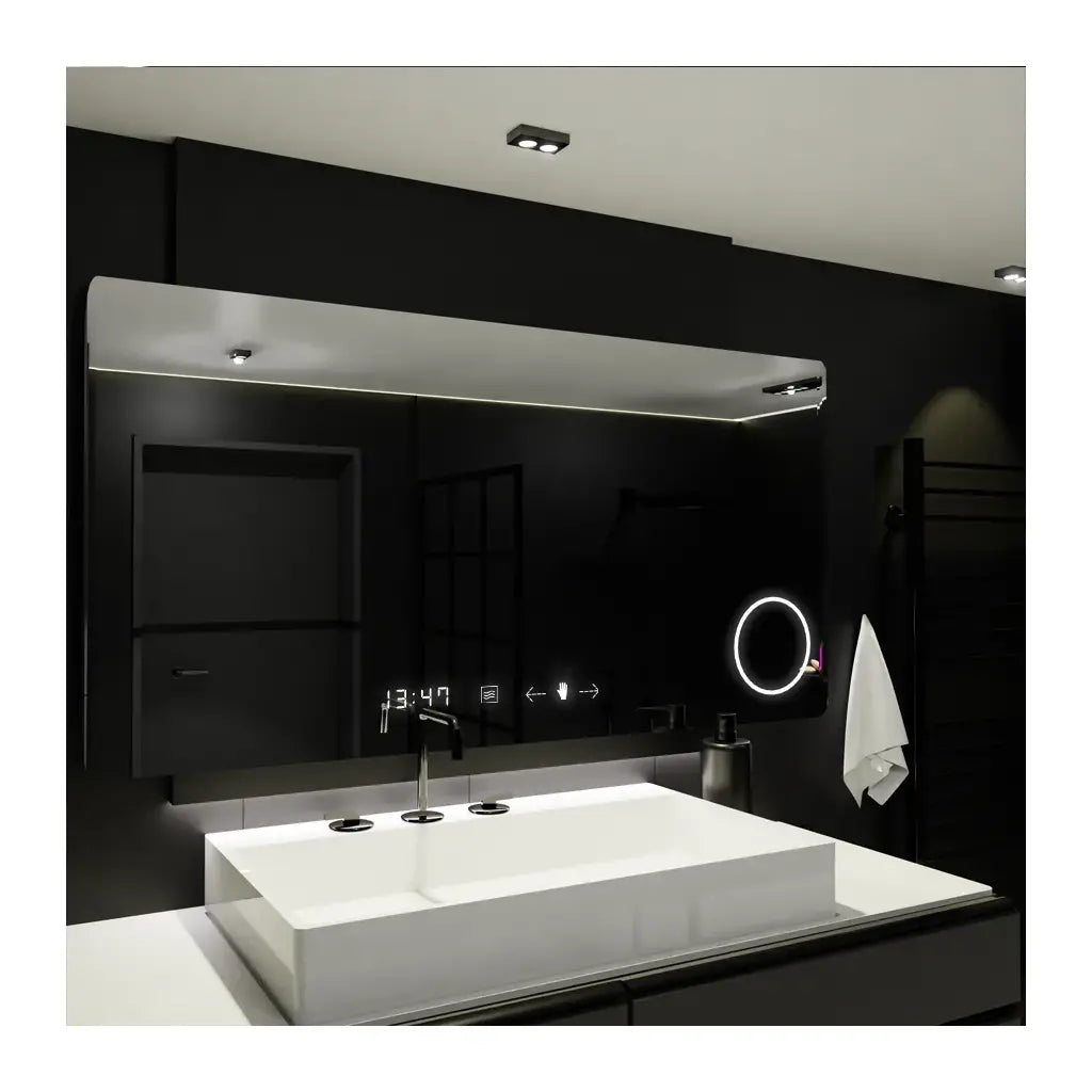 Oglinda Led Rectangulara, Celeste Motionglow Marcello, Sistem Dezaburire, Ceas & Termometru, Lupa Cosmetica - vivimall.ro