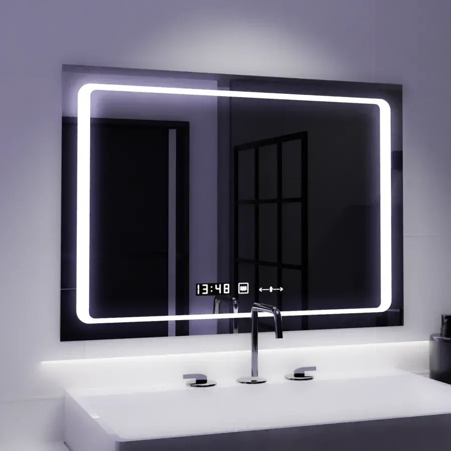Oglinda Led Rectangulara, Sole Senzor Marcello, Sistem Dezaburire, Ceas & Termometru - vivimall.ro