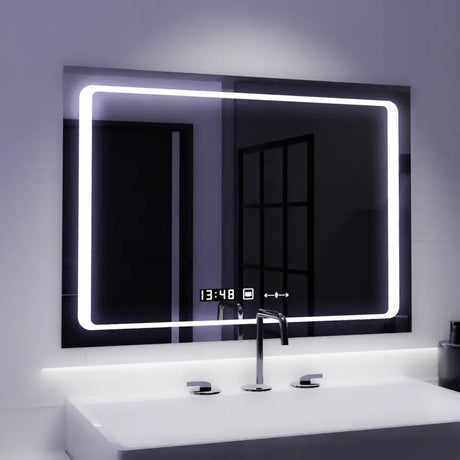 Oglinda Led Rectangulara, Sole Senzor Marcello, Sistem Dezaburire, Ceas & Termometru - vivimall.ro