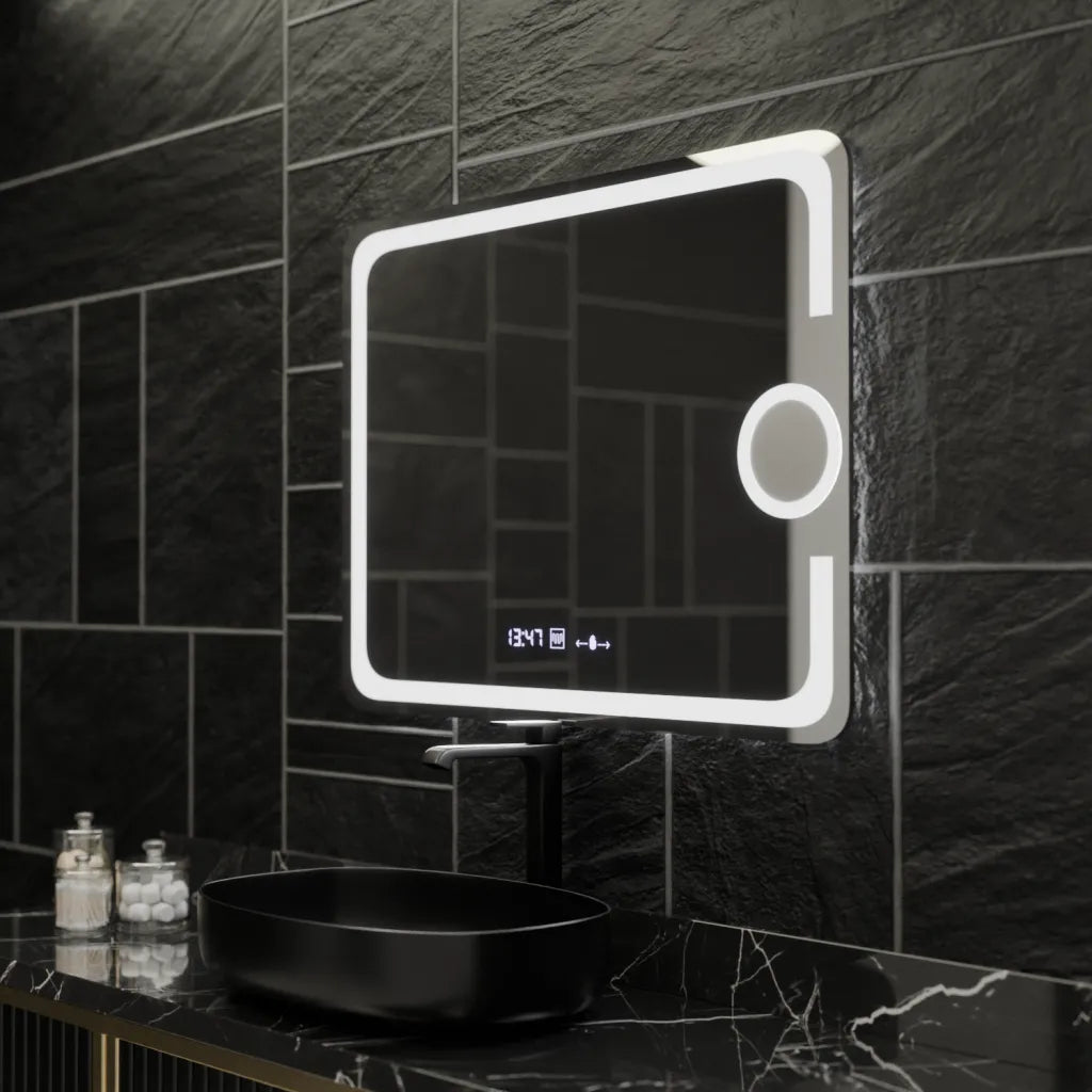 Oglinda Led Rectangulara, Eclat Motionglow Marcello, Sistem Dezaburire, Ceas & Termometru, Lupa Cosmetica - vivimall.ro