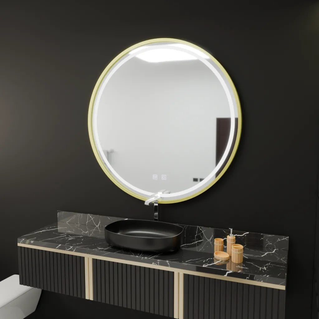 Oglinda Led Rotunda, 70Cm, Glanz Touch, Sistem Dezaburire - vivimall.ro