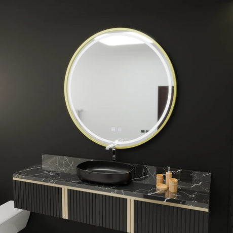 Oglinda Led Rotunda, 70Cm, Glanz Touch, Sistem Dezaburire - vivimall.ro
