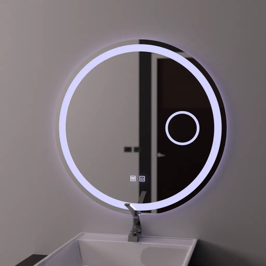 Oglinda Led Rotunda 60Cm, Touch Luxor, Sistem Dezaburire - vivimall.ro