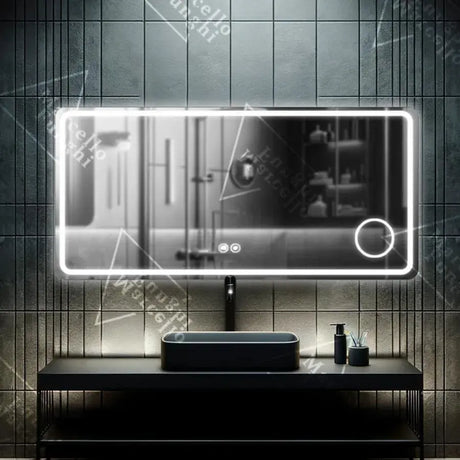 Oglinda Led Rectangulara, Souverain Motionglow Marcello, Sistem Dezaburire, Ceas & Termometru, Lupa Cosmetica - vivimall.ro