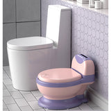 Olita Bebelusi, Vivimall, pentru Copii 1 - 8 Ani, Model Toaleta Adulti, Colac Moale PVC, Compartiment Detasabil, Cutie Depozitare Hartie, 34 x 32 x 19 cm, Roz/Mov - vivimall.ro