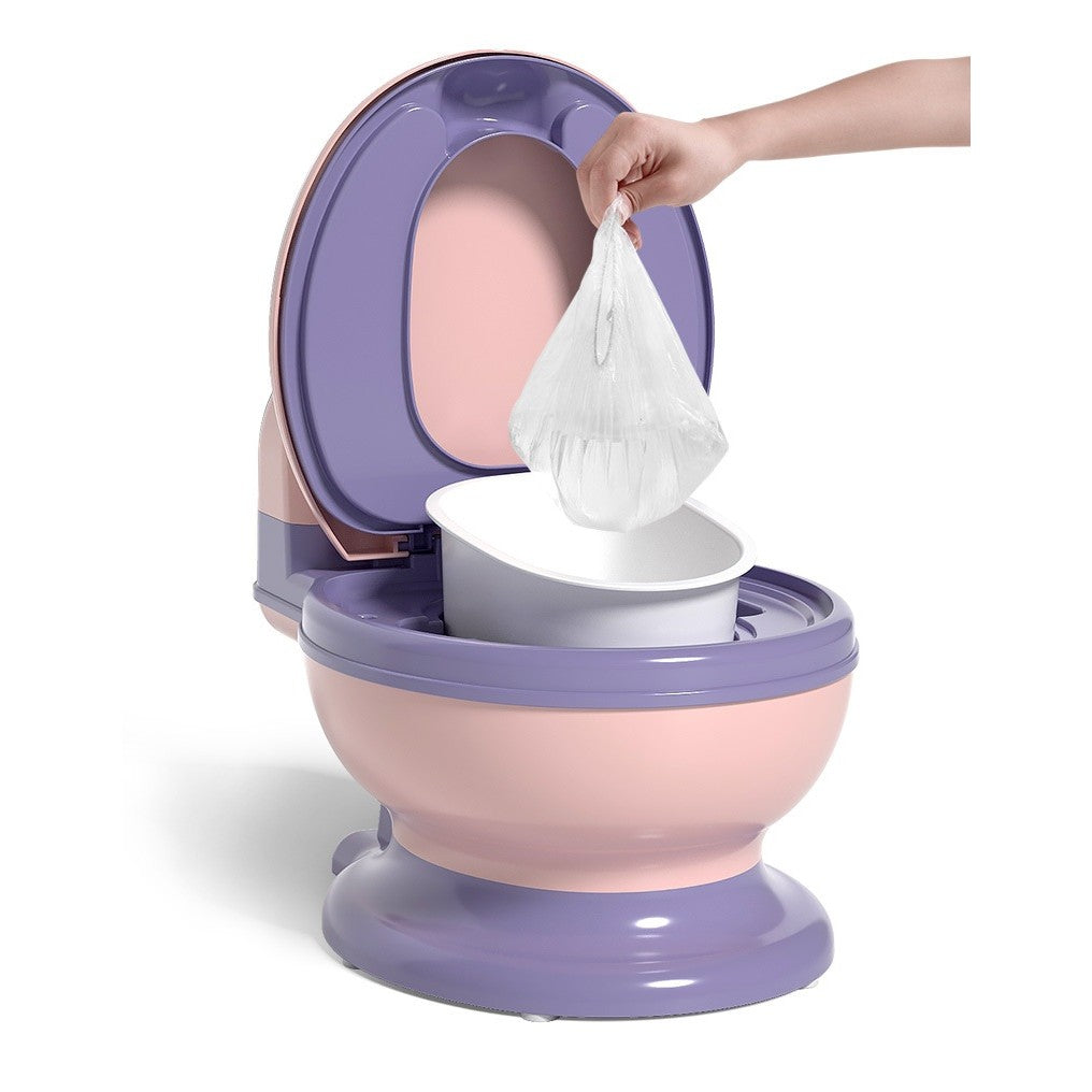 Olita Bebelusi, Pentru Copii 1 - 8 Ani, Model Toaleta Adulti, Colac Moale Pvc, Compartiment Detasabil, Cutie Depozitare Hartie, 34 X 32 X 19 Cm, Roz/Mov - vivimall.ro