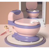 Olita Bebelusi, Vivimall, pentru Copii 1 - 8 Ani, Model Toaleta Adulti, Colac Moale PVC, Compartiment Detasabil, Cutie Depozitare Hartie, 34 x 32 x 19 cm, Roz/Mov - vivimall.ro