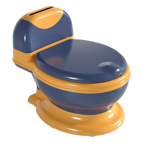Olita Bebelusi, Pentru Copii 1 - 8 Ani, Model Toaleta Adulti, Colac Moale Pvc, Compartiment Detasabil, Cutie Depozitare Hartie, 34 X 32 X 19 Cm, Albastru/Portocaliu - vivimall.ro