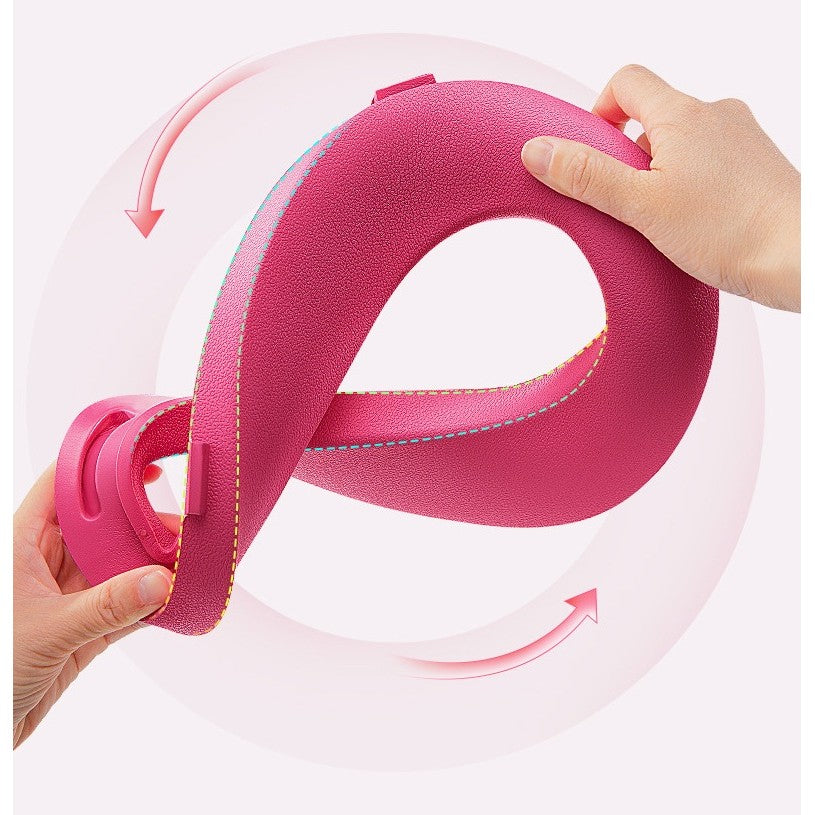 Olita pentru Copii, Vivimall, +1an, Portabila, Design cu Fundita, cu Capac, Model Prietenos, Non-Toxic, Compartiment Detasabil, cu Manere, cu 4 Picioare, Usor de Curatat, 46*33*32 cm, Roz - vivimall.ro