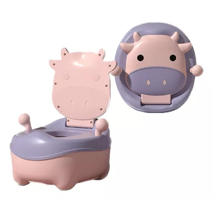 Olita Pentru Copii, +1An, Portabila, Model Vacuta, Cu Capac, Prietenoasa, Non-Toxic, Compartiment Detasabil, Cu Manere, Cu 4 Picioare, Usor De Curatat - vivimall.ro