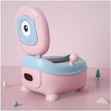 Olita pentru Copii, Vivimall, +6 luni, Compartiment Detasabil, cu Capac, Antiderapanta, din Plastic, Colac Moale, Model Animat Ciclop, cu Maner, 33 x 21 x 45 cm, Albastru/Roz - vivimall.ro
