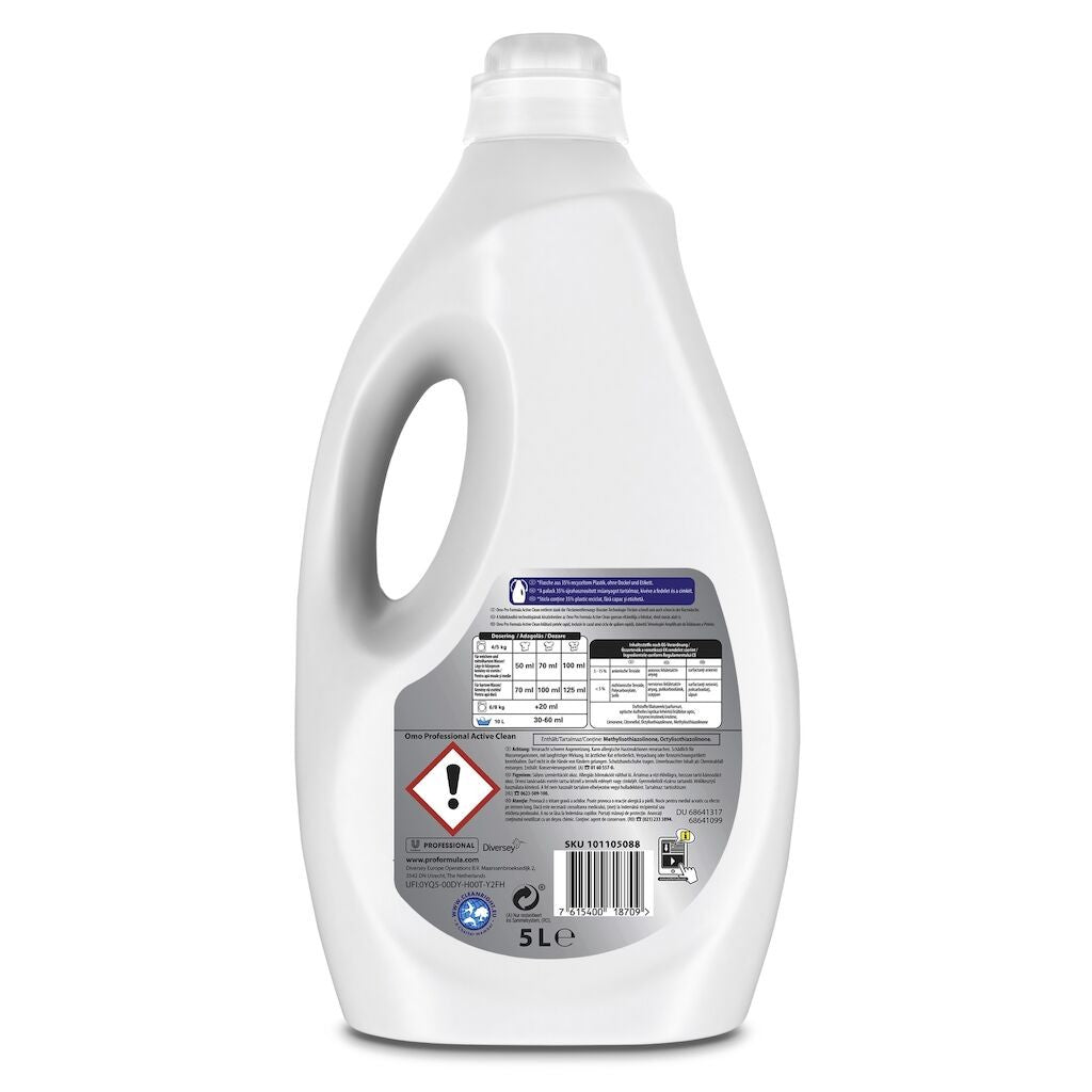Pachet OMO Professional Active Clean – Detergent Lichid Rufe, 2×5 L - vivimall.ro
