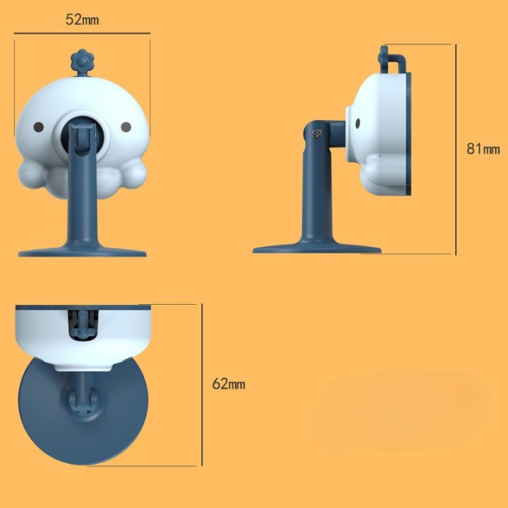 Opritor de Usa, Flippy, din Silicon, cu Prindere de Podea, Anti-Coliziune, 5.5 x 5.5 x 5.5cm, Albastru