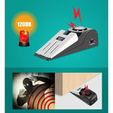 Opritor pentru Usa cu Alarma, Vivimall, 120DB, cu Baterii, cu 3 Trepte de Sensibilitate, Antialunecare, Buton ON-OFF, 14x4.5x4 cm, Negru - vivimall.ro