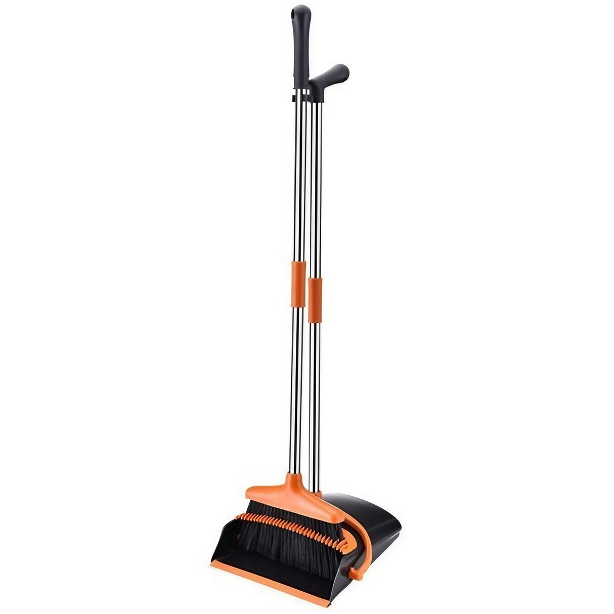 Set matura si faras cu coada, Flippy, Pentru uz casnic, Plastic/Otel, Portocaliu/Negru, Depozitare verticala, 26x25.5x83 cm