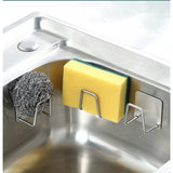Organizator Bucatarie Cu Adeziv, Carlig-Suport Pentru Burete, Accesorii Bucatarie, 5X5X3,5 Cm, Otel Inoxidabil - vivimall.ro