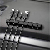 Organizator Cabluri, Flippy, Cable Clips, Fixare Dublu Adeziv, Silicon, 7 Sloturi, Negru - vivimall.ro