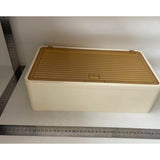 Organizator Cosmetice, Vivimall, Montare pe Perete fara Perforare, 36.5x10.9x20 cm, cu 3 Rafturi, din PP si ABS, Bej, Usa Transparenta - vivimall.ro