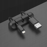 Organizator de Cabluri, Vivimall, Autoadeziv, Multifunctional, 3 Locuri de Suport, 6.4x2.2cm, Negru - vivimall.ro