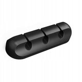 Organizator de Cabluri, Vivimall, Autoadeziv, Multifunctional, 3 Locuri de Suport, 6.4x2.2cm, Negru - vivimall.ro