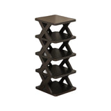 Raft pantofi modular Vivimall cu 5 straturi din ABS negru, vedere frontală, dimensiuni 65,5 x 24 x 26 cm