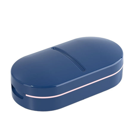 Organizator Medicamente, Dispozitiv Taiere/Sfaramare Pastile, Ideala Pentru Calatorii, Portabila, Perie Pentru Curatare, Compartiment Depozitare,