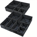 Organizator Pentru Sertar, 3 Marimi, Pentru Lenjerie, Tricouri, Sosete, 6 Piese, Pliabil, Stivuibil, Din Tesatura