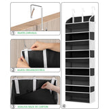Organizator Suspendat Pentru Usi, Din Nailon Si Plasa, Baza De Carton Ingrosat, 5 Buzunare Principale + 10 Buzunare Laterale, 3 Carlige Incluse