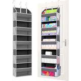 Organizator Suspendat Pentru Usi, Din Nailon Si Plasa, Baza De Carton Ingrosat, 5 Buzunare Principale + 10 Buzunare Laterale, 3 Carlige Incluse