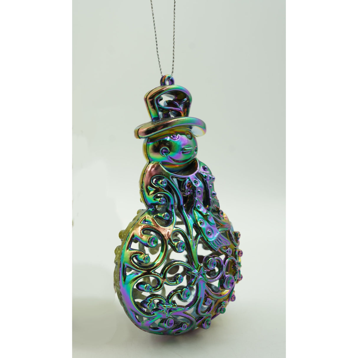 Ornament brad de Craciun, Iridescent, in forma de Om de zapada, 8 cm x 13 cm, Plastic, Flippy - vivimall.ro