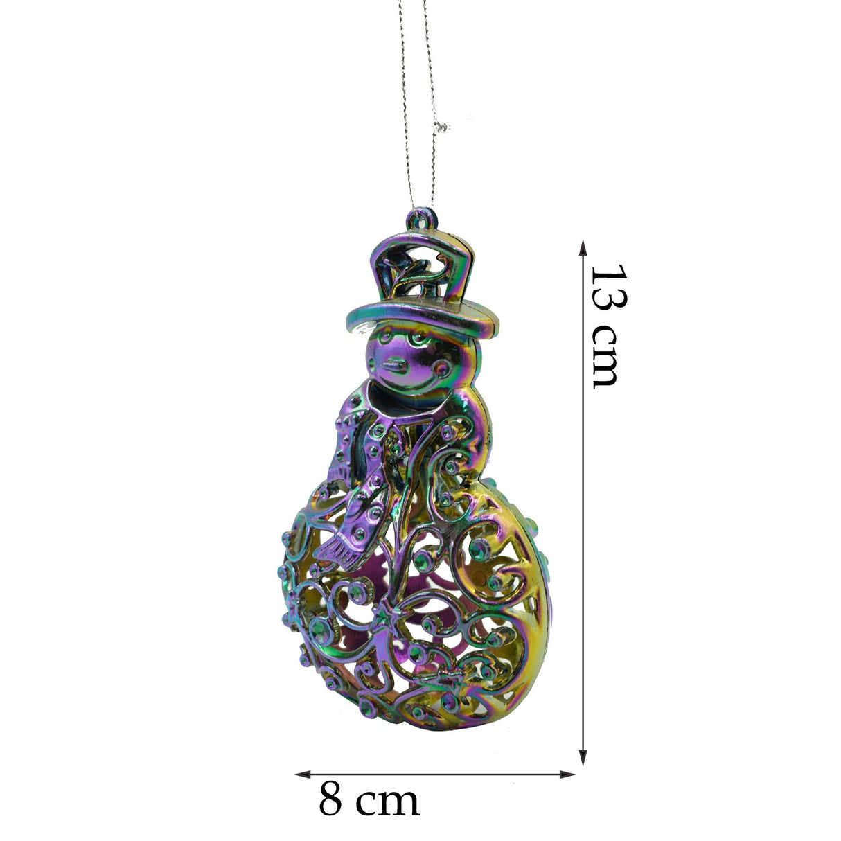 Ornament Brad De Craciun, Iridescent, In Forma De Om De Zapada, Plastic