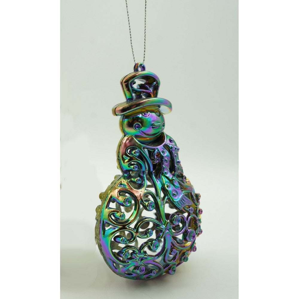 Ornament Brad De Craciun, Iridescent, In Forma De Om De Zapada, Plastic