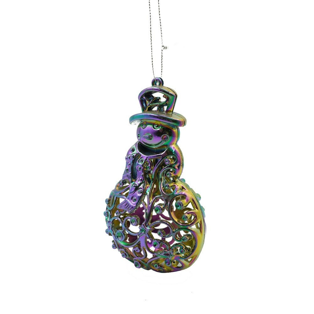 Ornament Brad De Craciun, Iridescent, In Forma De Om De Zapada, Plastic
