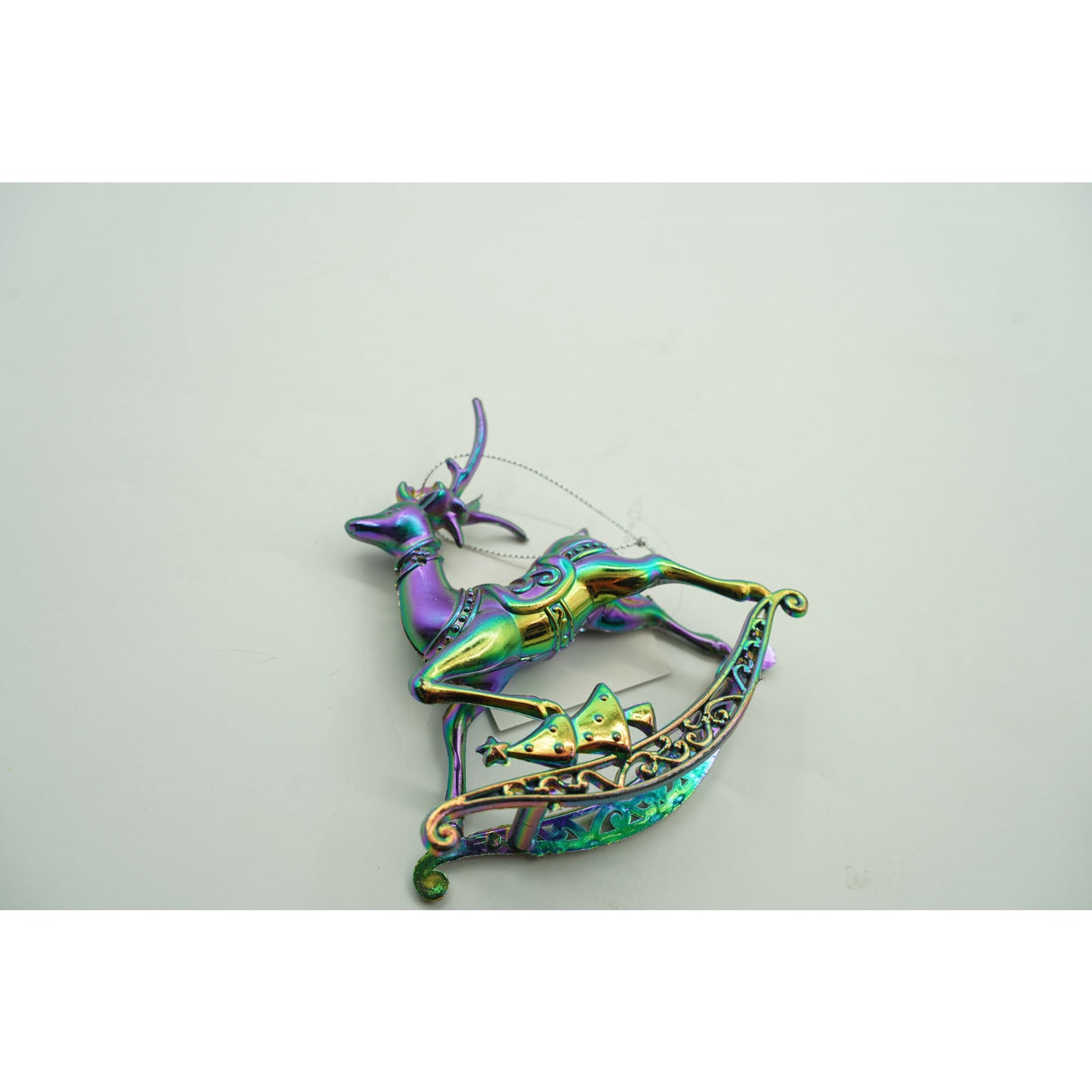 Ornament Brad De Craciun, Iridescent, In Forma De Ren, Plastic