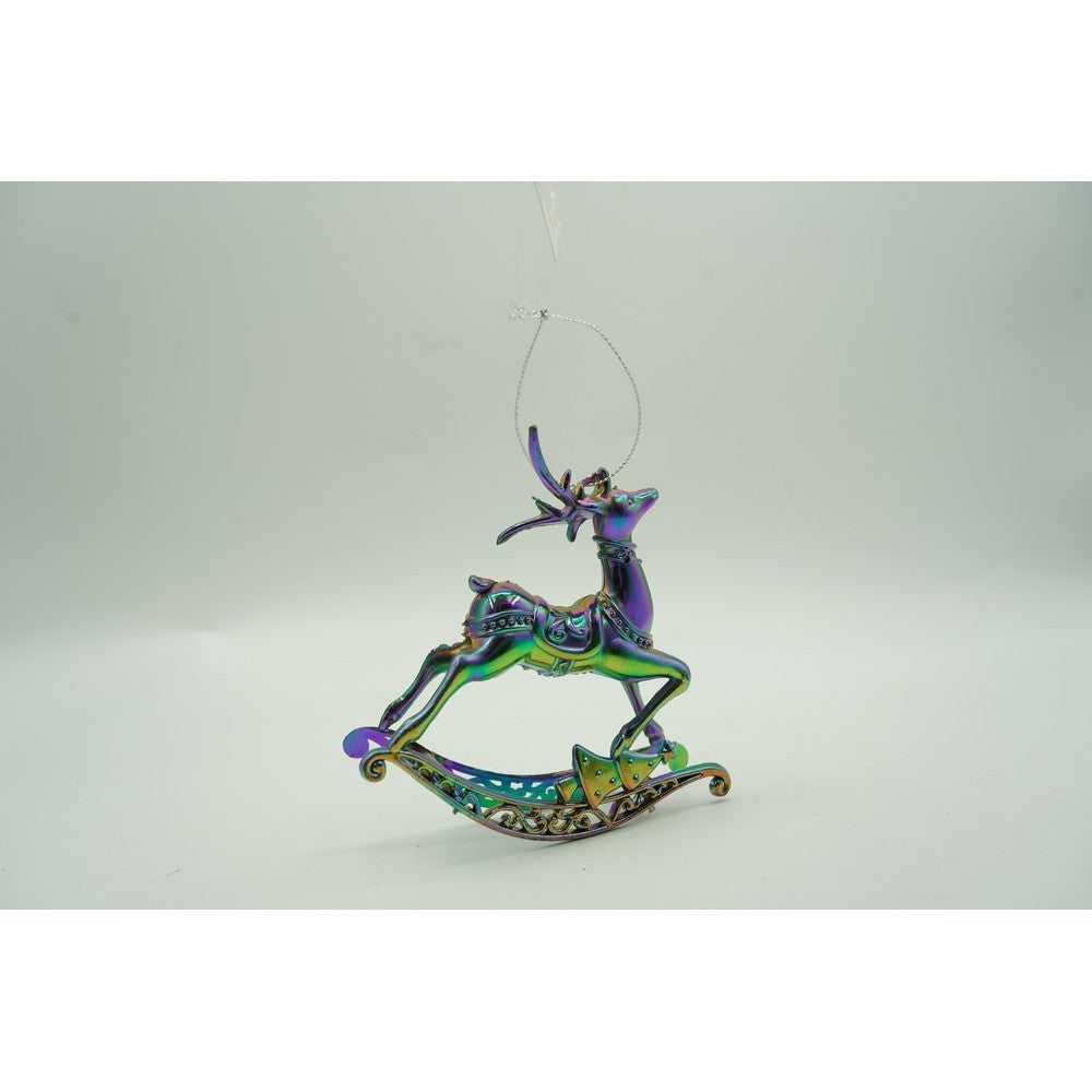 Ornament Brad De Craciun, Iridescent, In Forma De Ren, Plastic