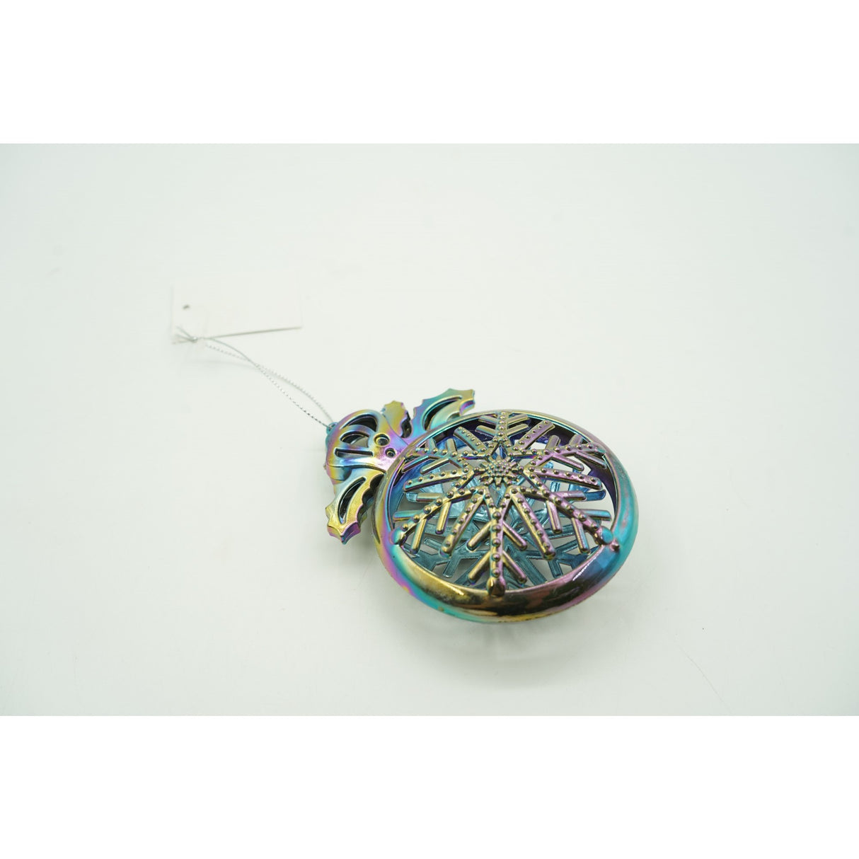 Ornament Brad De Craciun, Iridescent, Rotund, Plastic