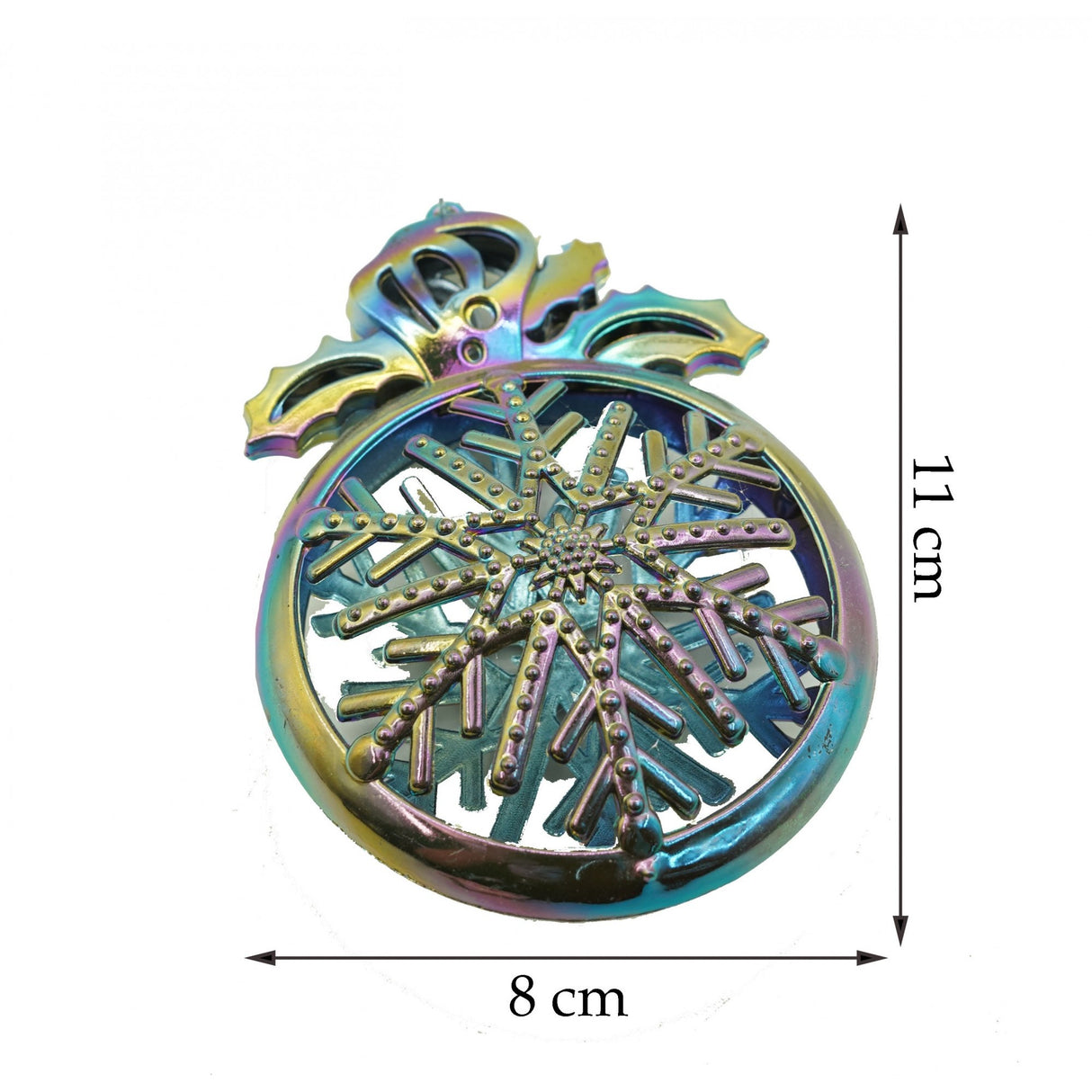 Ornament Brad De Craciun, Iridescent, Rotund, Plastic
