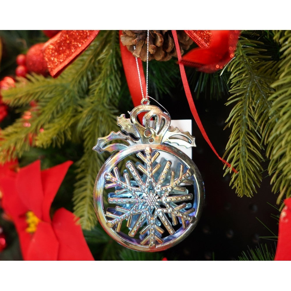 Ornament Brad De Craciun, Iridescent, Rotund, Plastic