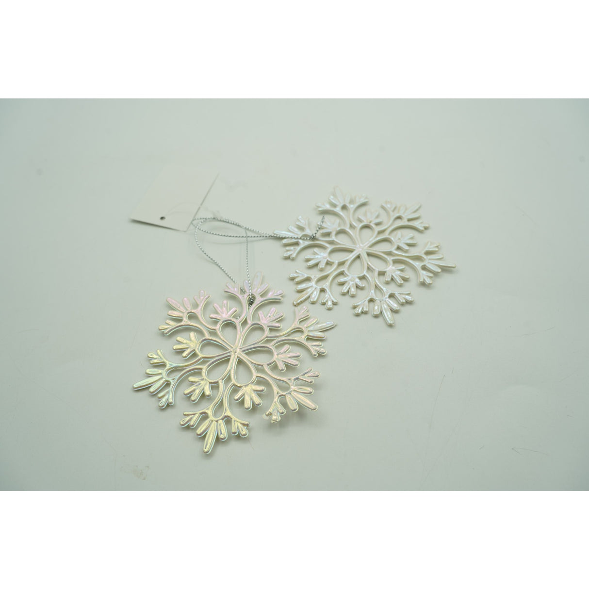 Ornament Brad De Craciun, Perlat, In Forma De Fulg De Nea, Plastic