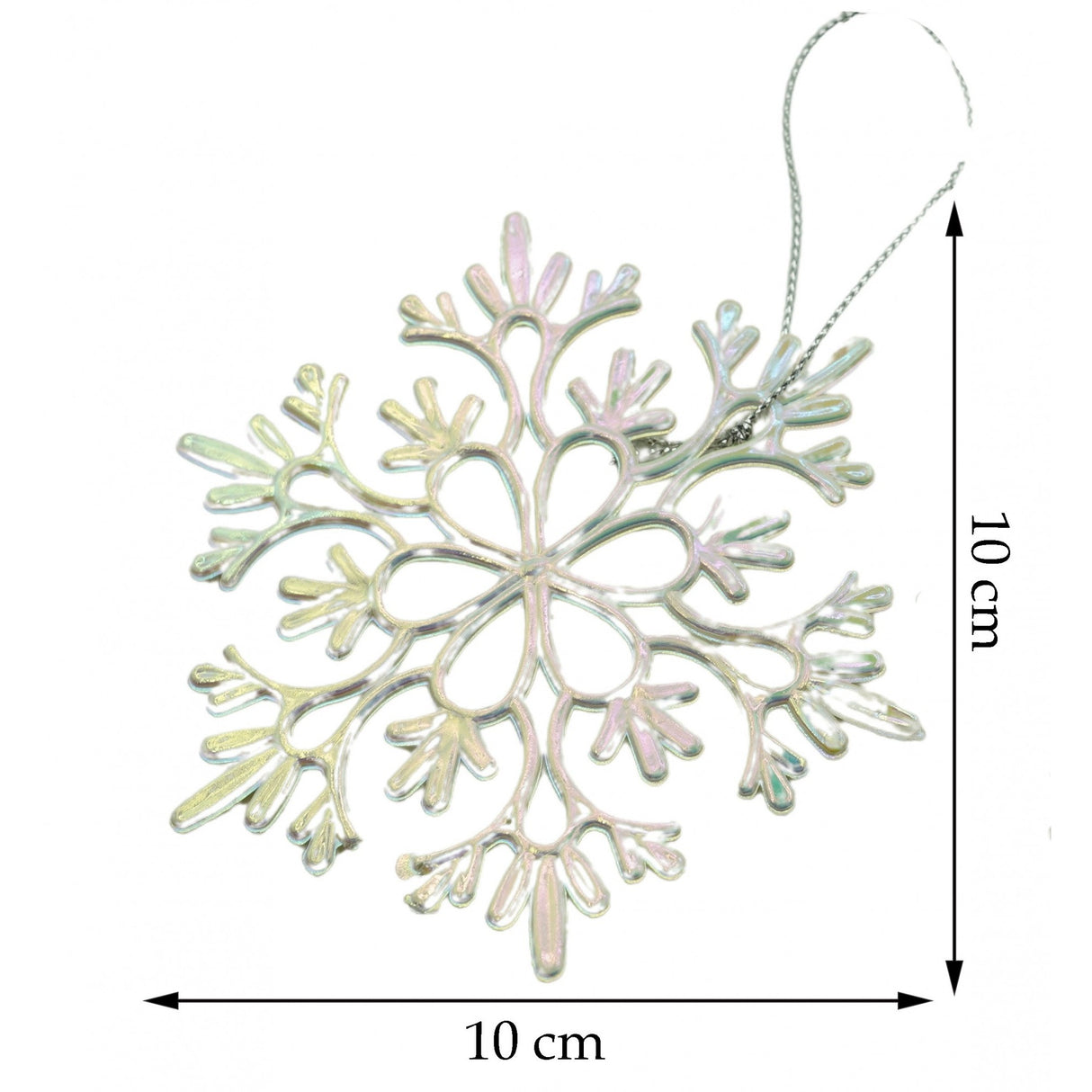 Ornament Brad De Craciun, Perlat, In Forma De Fulg De Nea, Plastic