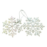 Ornament Brad De Craciun, Perlat, In Forma De Fulg De Nea, Plastic