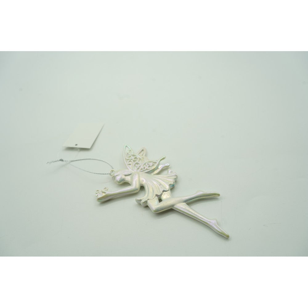 Ornament Brad De Craciun, Perlat, In Forma De Inger, Plastic
