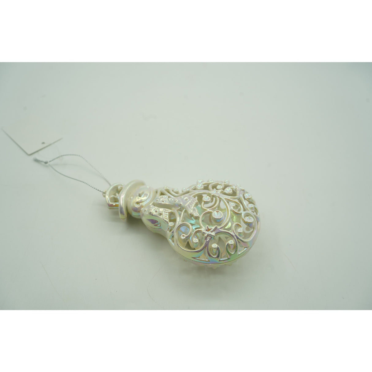 Ornament brad de Craciun, Perlat, in forma de Om de zapada, 8 cm x 13 cm, Plastic, Flippy - vivimall.ro