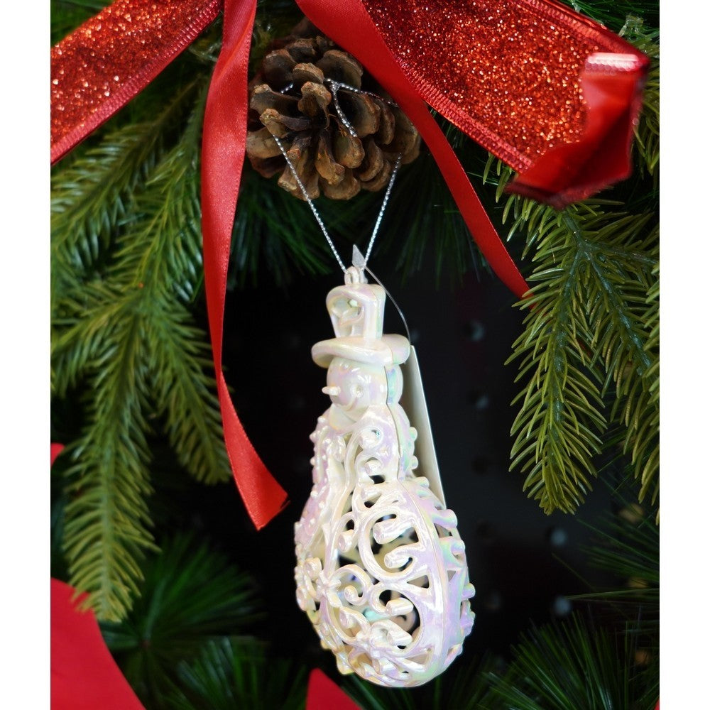Ornament Brad De Craciun, Perlat, In Forma De Om De Zapada, Plastic