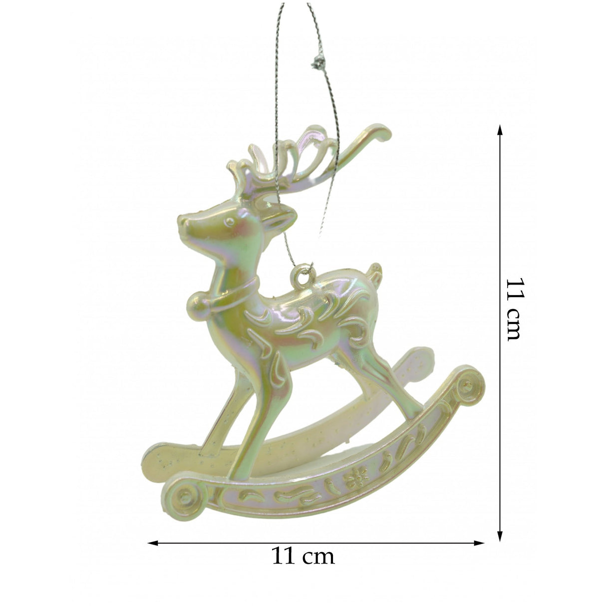 Ornament Brad De Craciun, Perlat, In Forma De Ren, Plastic