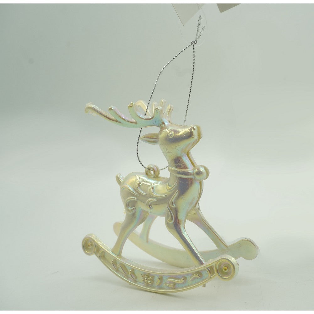 Ornament Brad De Craciun, Perlat, In Forma De Ren, Plastic