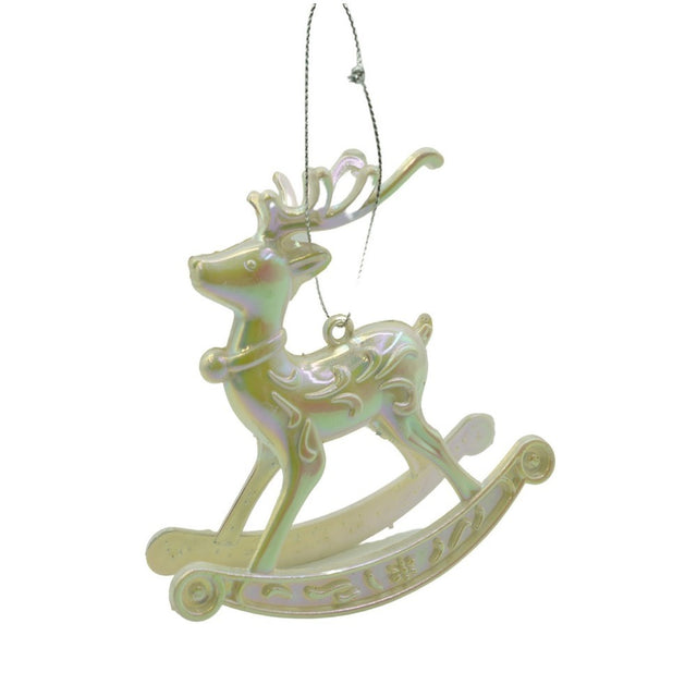 Ornament brad de Craciun, Perlat, in forma de Ren, 11 cm x 11 cm, Plastic, Flippy - vivimall.ro