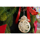 Ornament brad de Craciun, Perlat, Rotund, 8 cm x 11 cm, Plastic, Flippy - vivimall.ro